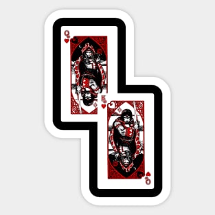 Queen and King of Hearts Sticker
